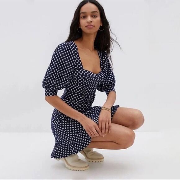 - Anthropologie - Hutch Jenessa Floral Polka Dot Mini Dress - Picture 3 of 6